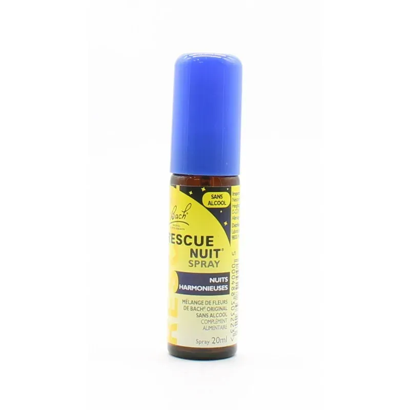 Bach Rescue Nuit Spray Sans Alcool 20ml - Univers Pharmacie