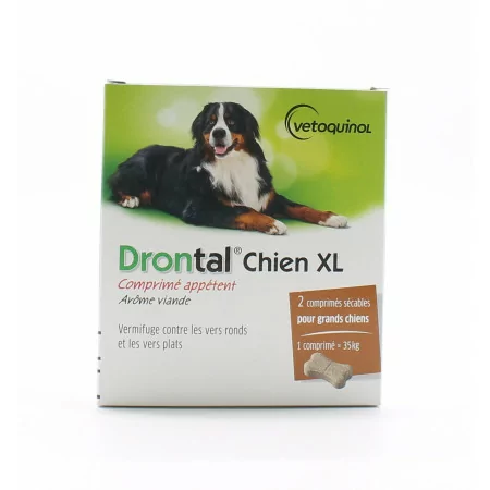 Drontal Chien XL Vermifuge 2 comprimés - Univers Pharmacie
