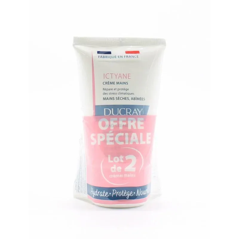 Ducray Ictyane Crème Mains 2X50ml - Univers Pharmacie