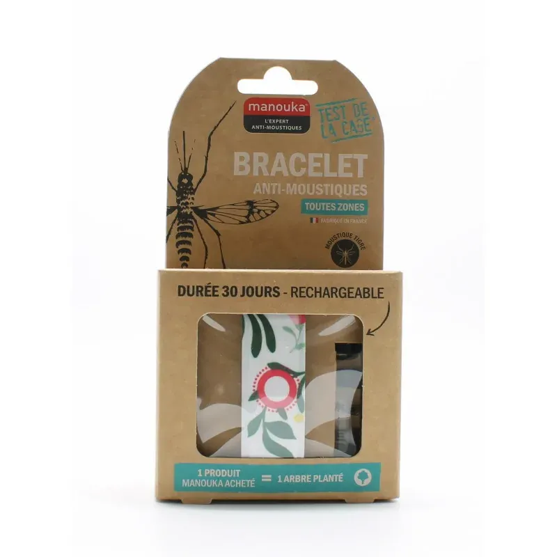 Manouka Bracelet Pivoine Anti-Moustique Toutes Zones - Univers Pharmacie