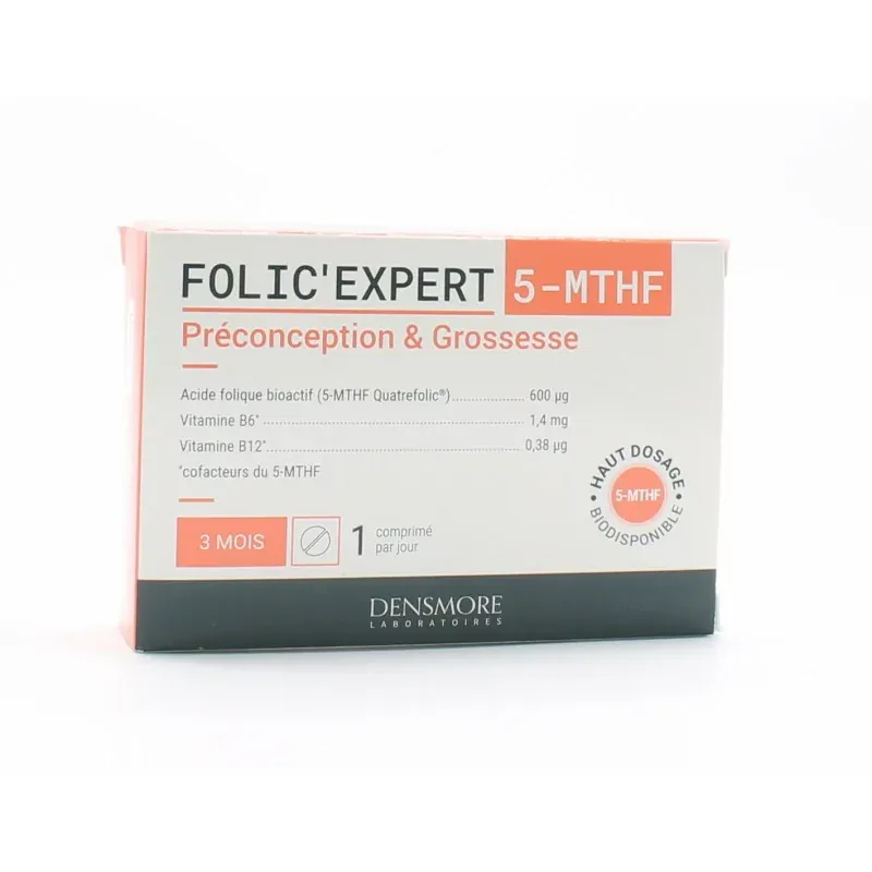 Folic'Expert 5-MTHF Préconception & Grossesse 90 comprimés Folic'Expert 5-MTHF Préconception & Grossesse 90 comprimés