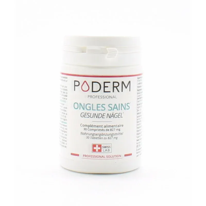 Poderm Ongles Sains 30 comprimés - Univers Pharmacie