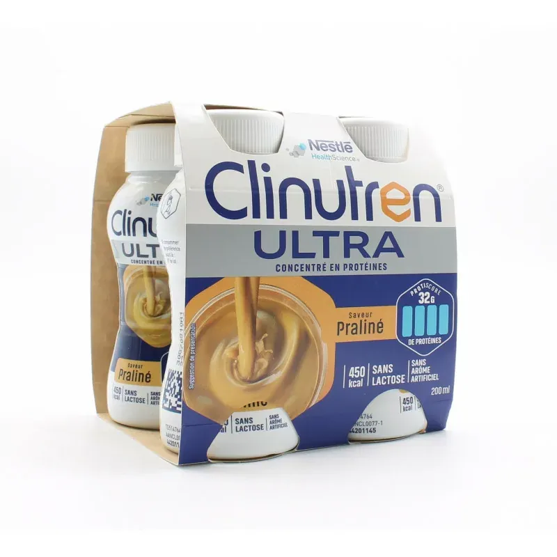 Clinutren Ultra Hyperconcentré Saveur Praliné 4X200ml - Univers Pharmacie
