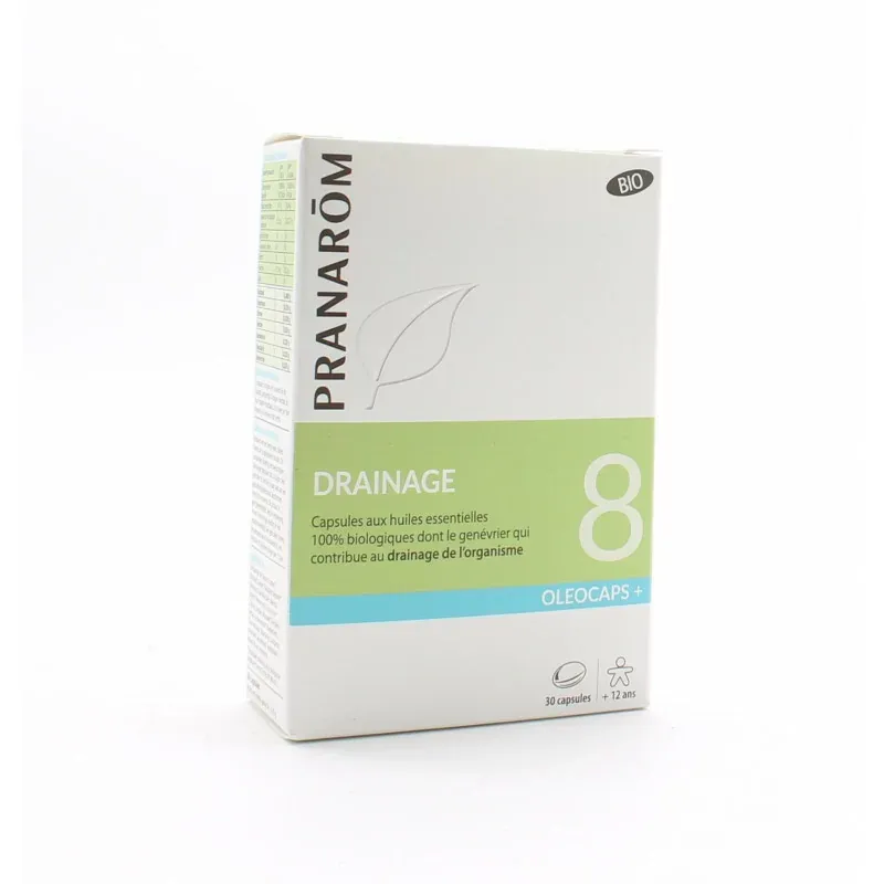 Pranarôm Oleocaps Drainage Bio 30 capsules - Univers Pharmacie