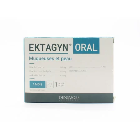 Ektagyn Oral Muqueuses et Peau 1 mois 30 capsules - Univers Pharmacie