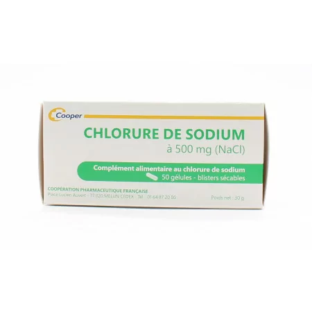 Cooper Chlorure de Sodium à 500mg 50 gélules