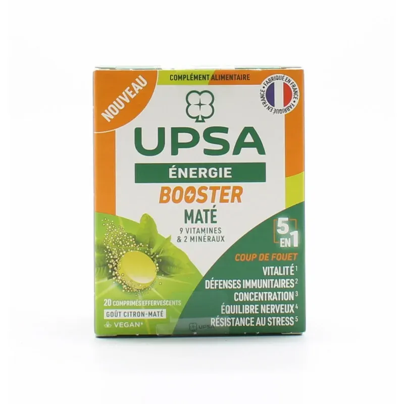 Upsa Energie Booster Maté 20 comprimés effervescents