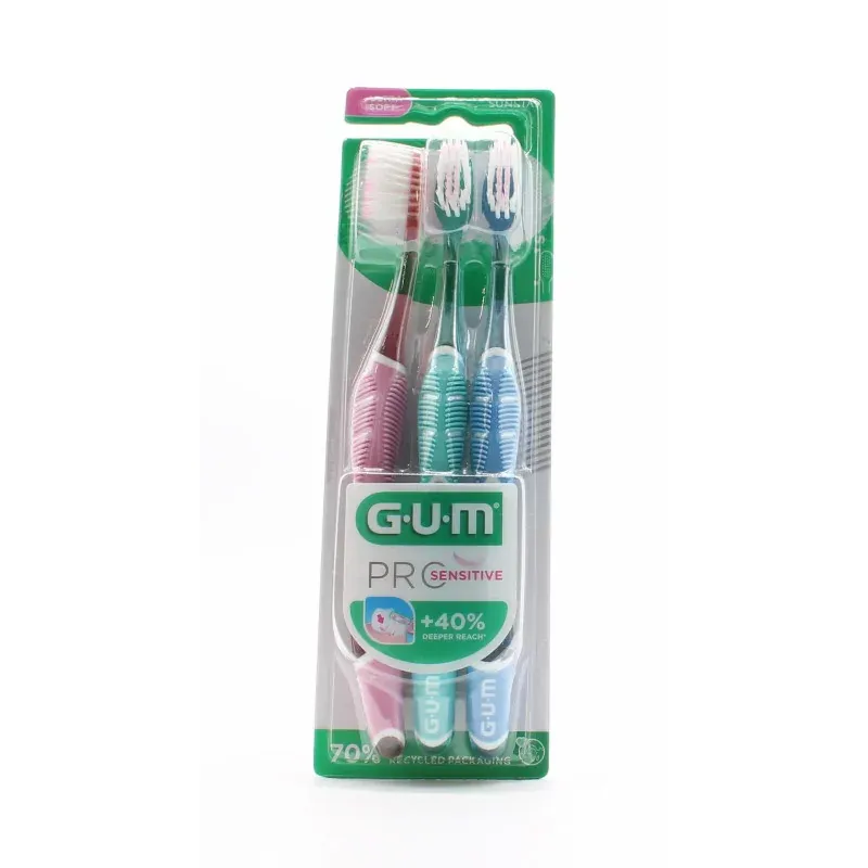 GUM Pro Sensitive Brosse à Dents Ultra Soft X3
