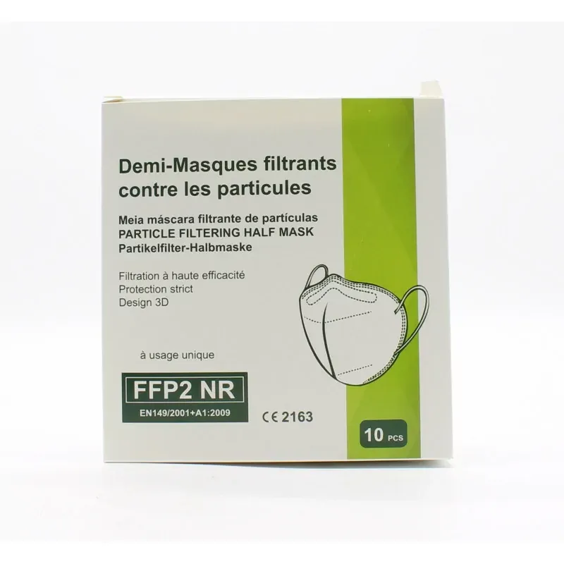Demi-masques Filtrants FFP2 NR Blancs 10 pièces