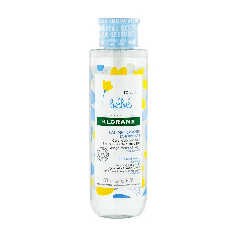 Klorane Bébé Eau Nettoyante Sans Rinçage Calendula 500ml