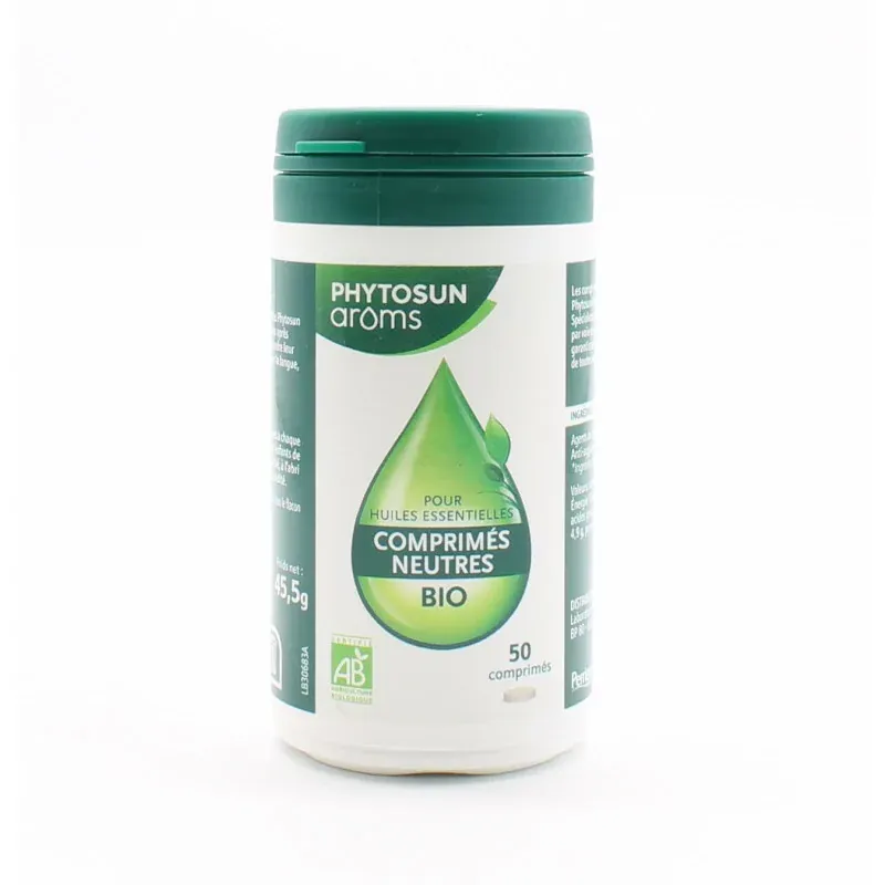 Phytosun Arôms Comprimés Neutres Bio pour Huiles Essentielles X50
