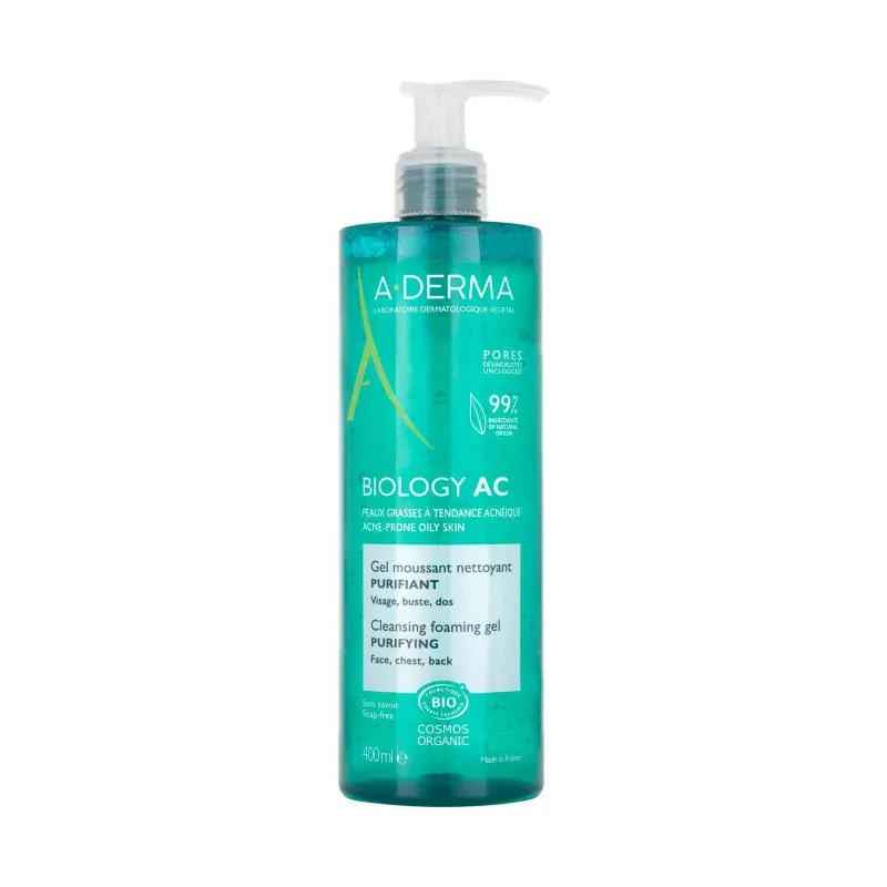 A-Derma Biology AC Gel Moussant Nettoyant Purifiant 400ml