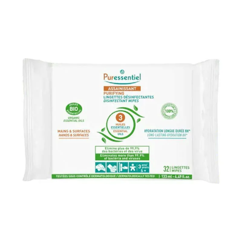 Puressentiel Assainissant Lingettes Désinfectantes X32 - Univers Pharmacie