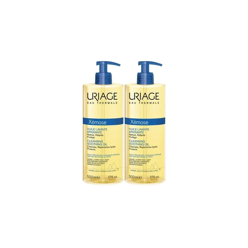Uriage Xémose Huile Lavante Apaisante 2X500ml - Univers Pharmacie