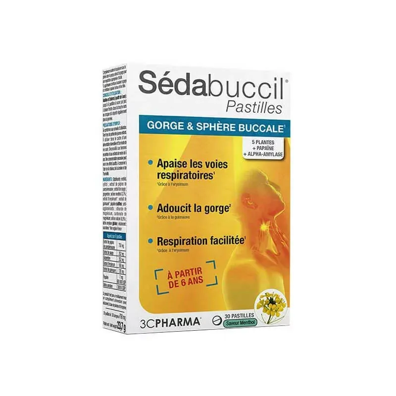 Sédabuccil Pastilles Gorge et Sphère Buccale X30 - Univers Pharmacie