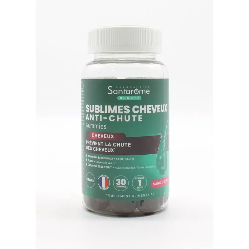 Santarome Sublimes Cheveux Anti-chute 30 gummies sans sucres - Univers Pharmacie