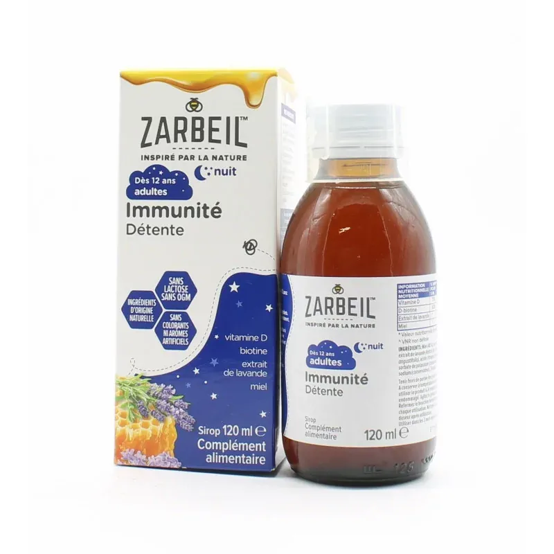 Zarbeil Immunité Détente 120ml - Univers Pharmacie Zarbeil Immunité Détente 120ml - Univers Pharmacie