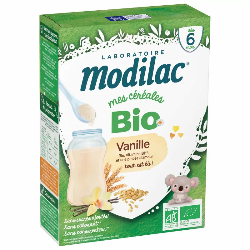 Modilac Mes Céréales Bio Vanille 250g - Univers Pharmacie