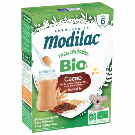 Modilac Mes Céréales Bio Cacao 250g - Univers Pharmacie
