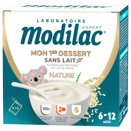 Modilac Mon 1er Dessert Nature Sans Lait 6-12 mois 10 sachets - Univers Pharmacie