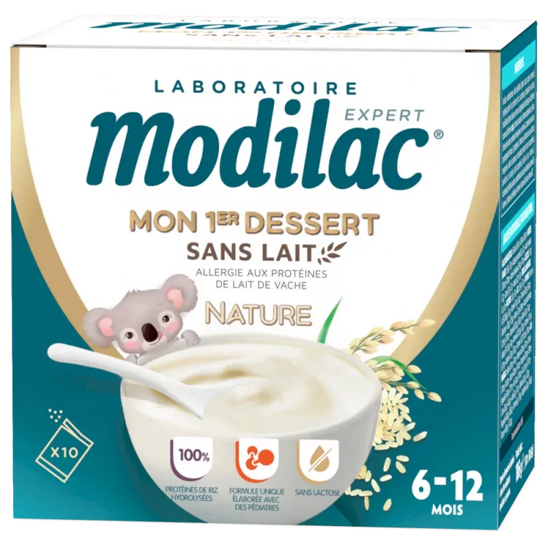 Modilac Mon 1er Dessert Nature Sans Lait 6-12 mois 10 sachets - Univers Pharmacie