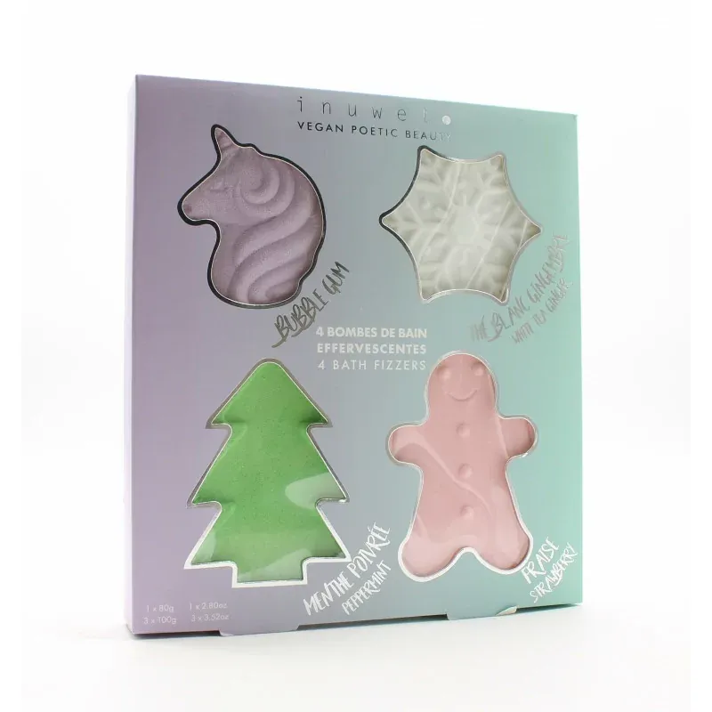 Inuwet Coffret 4 Bombes de Bain Effervescentes