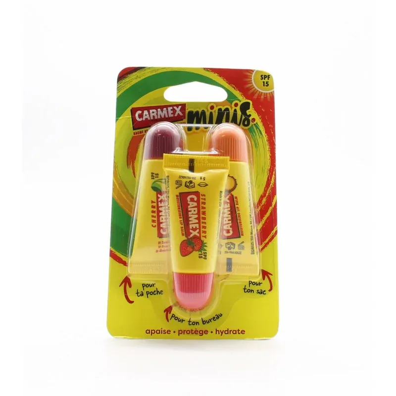Carmex Minis SPF15 Baumes à Lèvres 3X5g