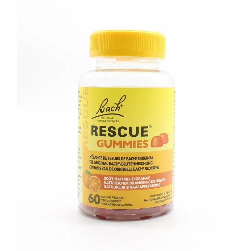 Bach Rescue Gummies Goût Orange 60 gommes Bach Rescue Gummies Goût Orange 60 gommes