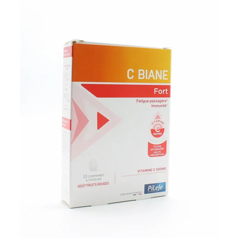 PiLeJe C Biane Fort Fruits Rouges 12 comprimés à croquer - Univers Pharmacie