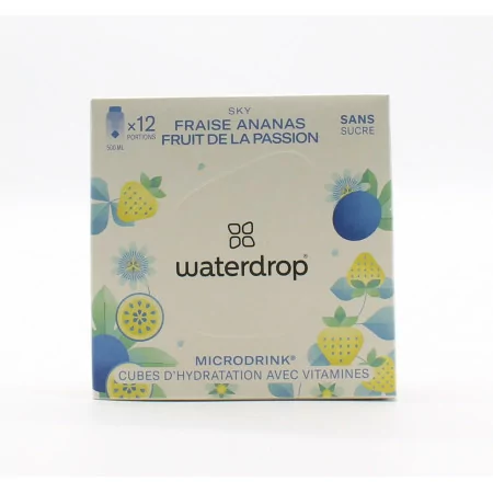 Waterdrop Microdrink Fraise Ananas Fruit de la Passion 12 portions - Univers Pharmacie