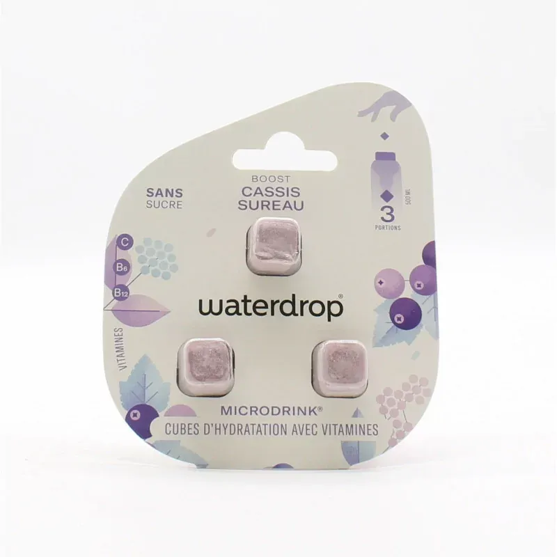 Waterdrop Microdrink Boost Cassis Sureau 12 portions - Univers Pharmacie