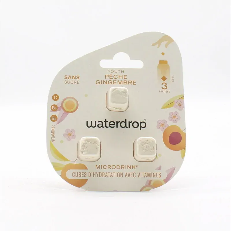 Waterdrop Microdrink Youth Pêche Gingembre 3 portions - Univers Pharmacie