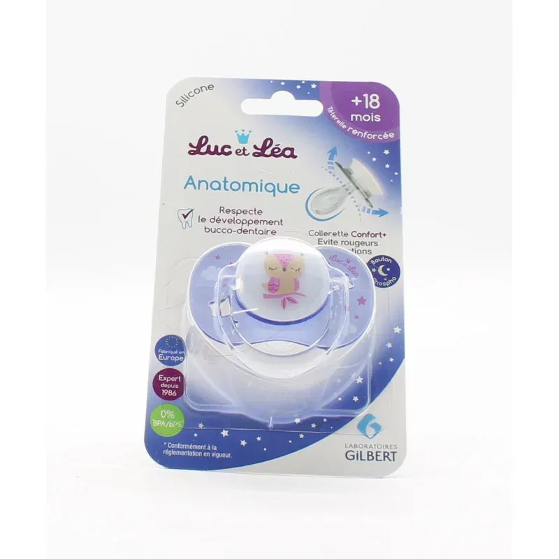Luc et Léa Sucette Anatomique Chouette +18mois - Univers Pharmacie