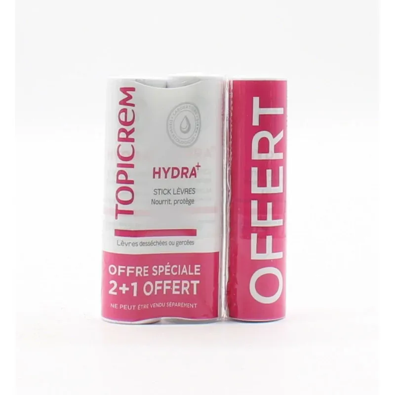 Topicrem Hydra+ Stick Lèvres X2+1 - Univers Pharmacie