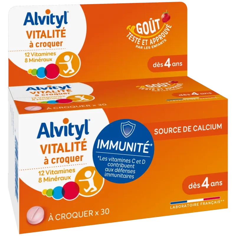 Alvityl Vitalité Fraise Enfant 30 comprimés - Univers Pharmacie