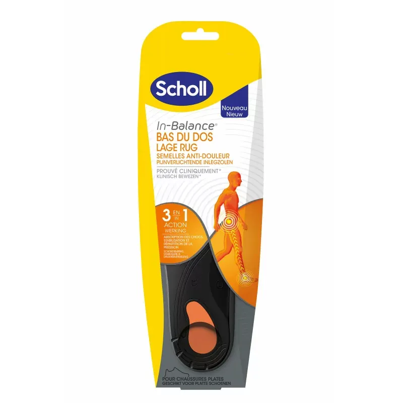 Scholl In-Balance Bas du Dos Semelles Anti-Douleur Taille S - Univers Pharmacie
