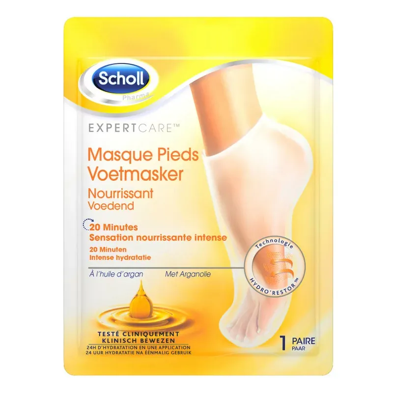 Scholl Masque Pieds Nourrissant Huile d'Argan X1 paire - Univers Pharmacie