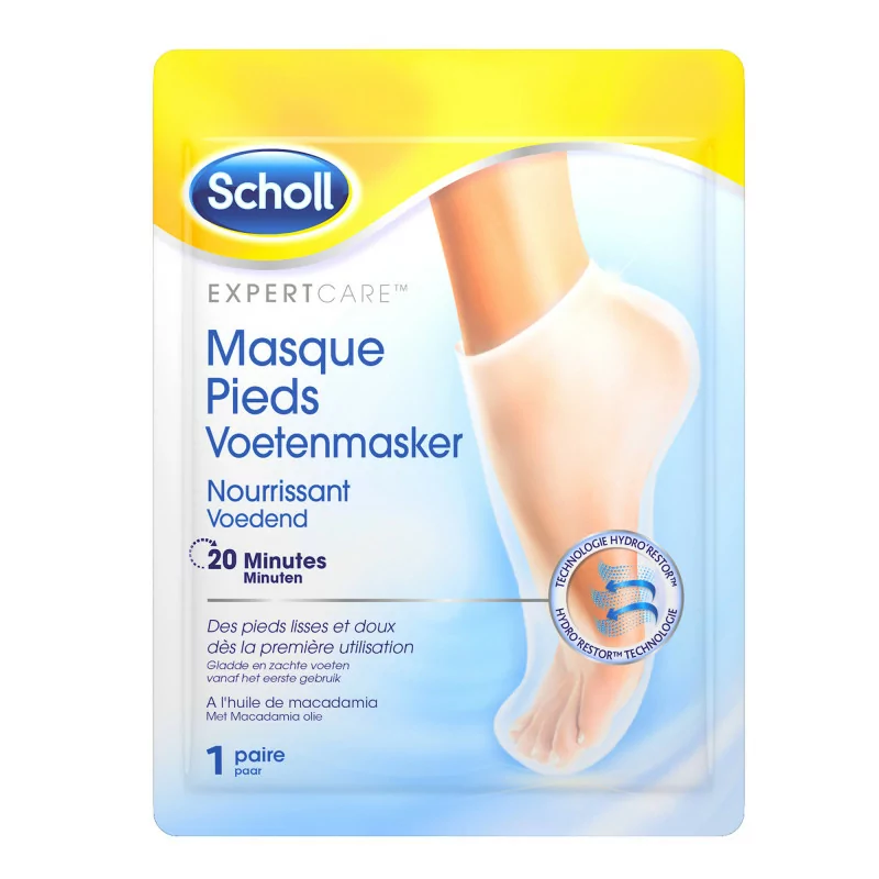 Scholl Masque Pieds Nourrissant Huile de Macadamia X1 paire - Univers Pharmacie