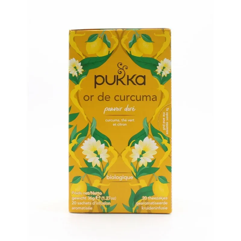 Pukka Or de Curcuma Pouvoir Doré Biologique 20 sachets - Univers Pharmacie