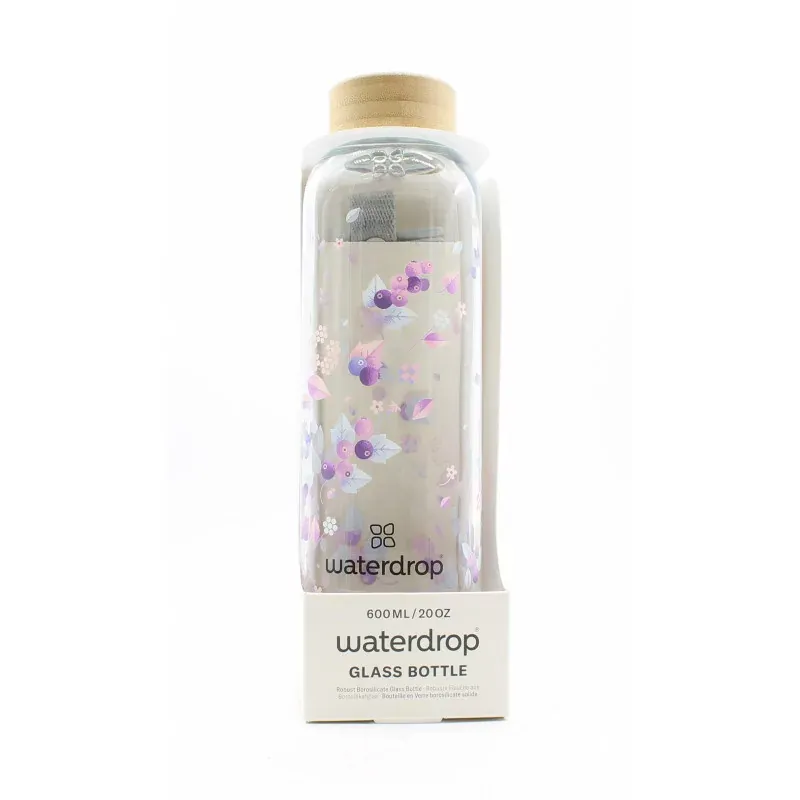Waterdrop Bouteille Verre Boost + Manchon en Néoprène 600ml - Univers Pharmacie