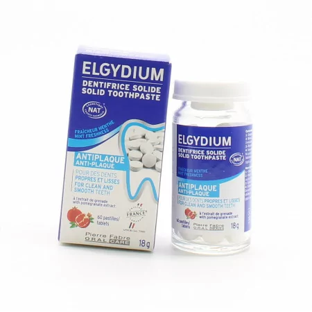 Elgydium Dentifrice Solide Anti-plaque 60 pastilles - Univers Pharmacie