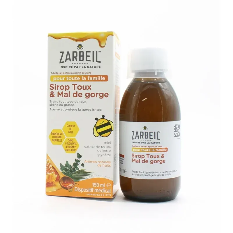 Zarbeil Sirop Toux & Mal de Gorge 150ml - Univers Pharmacie