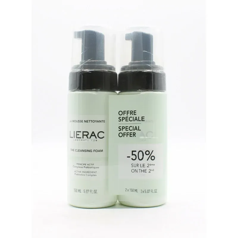 Lierac La Mousse Nettoyante 2X150ml - Univers Pharmacie