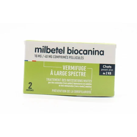 Milbetel Biocanina Vermifuge Chat 2 comprimés - Univers Pharmacie