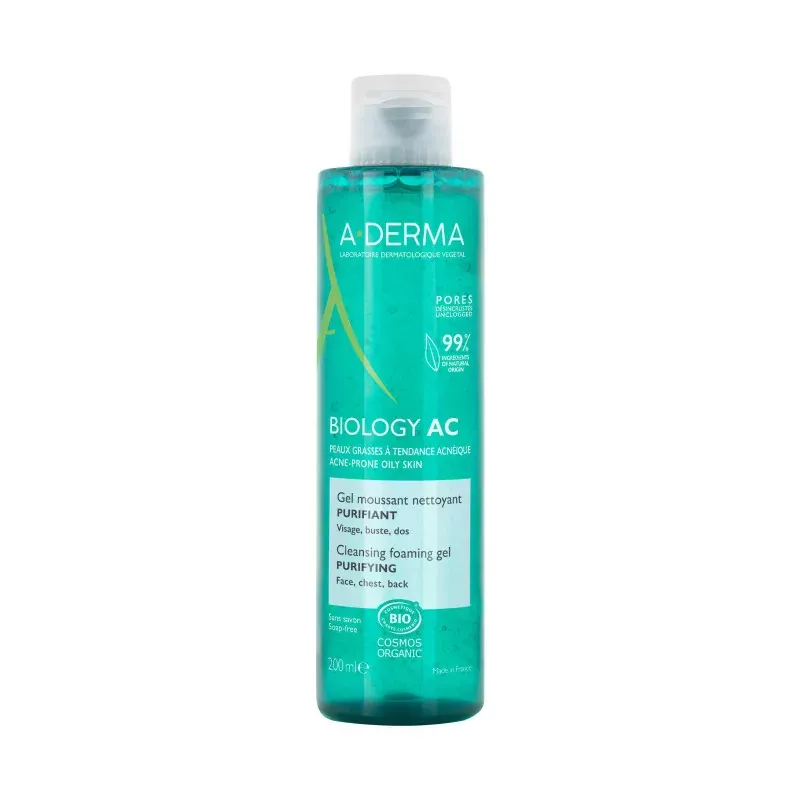 A-Derma Biology AC Gel Moussant Nettoyant Purifiant 400ml - Univers Pharmacie