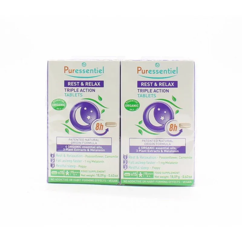 Puressentiel Rest & Relax Triple Action 2X15 comprimés - Univers Pharmacie