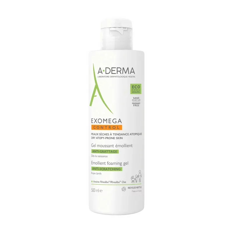A-Derma Exomega Control Gel Moussant Emollient 500ml
