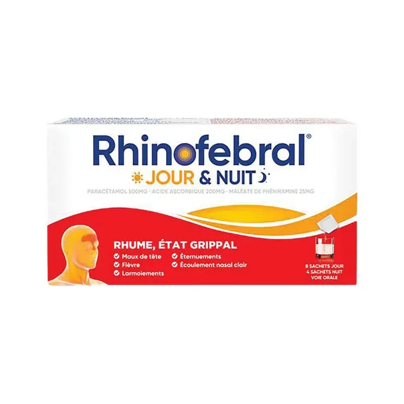 Rhinofebral Jour & Nuit 12 sachets - Univers Pharmacie Rhinofebral Jour & Nuit 12 sachets - Univers Pharmacie