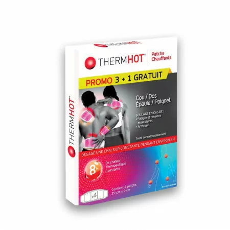 ThermHot Patchs Chauffants 29cmX9cm 4 patchs - Univers Pharmacie