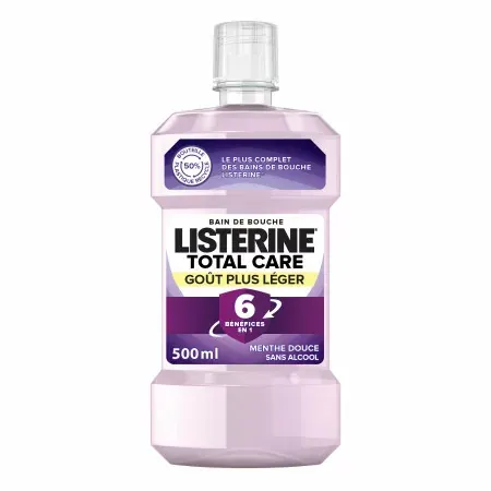 Listerine Total Care Goût Plus Léger Bain de Bouche Menthe Douce 500ml - Univers Pharmacie